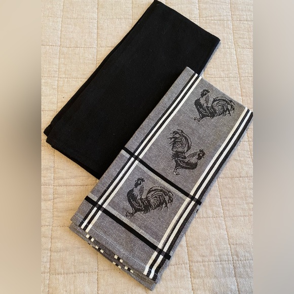 Brand New Black and White Kitchen Towel Set!! - Picture 3 of 4